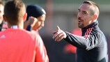 Franck Ribéry entrenando con el Bayern en Zagreb