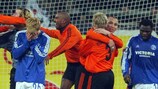 Shakhtar feiert ein Tor gegen Schalke in der Runde der letzten 32 2004/05