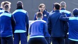 Phillip Cocu oversees PSV training on Tuesday