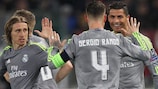 Cristiano Ronaldo and Real Madrid celebrate during their last-16 win