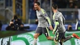 Cristiano Ronaldo célèbre son but à Rome