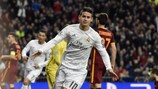 James Rodríguez depois de marcar o segundo golo do Real Madrid à Roma