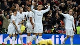 Cristiano Ronaldo celebrates after making it 1-0 on the night