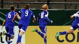 The Faroe Islands - whose Under-21 team are seen here celebrating a goal - are a popular destination for visitors