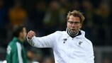 Jürgen Klopp festeggia il gol del Liverpool a Dortmund