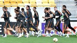 Shakhtar players train in Lviv on the eve of the second leg