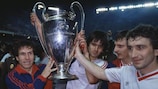 A festa do Steaua depois da vitória na final da Taça dos Campeões Europeus de 1986