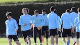 Athletic players train ahead of the first leg