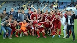 Mladost Podgorica celebrate after clinching their first Montenegrin title