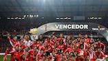 O Benfica festeja a conquista da Taça da Liga 2015/16 em Coimbra