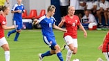 Action from the Norway-Slovakia match - before the deluge