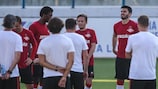 Spartak Moskva train in Cyprus on the eve of their first leg against AEK Larnaca