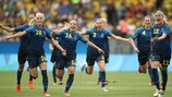 Die Schwedinnen schalteten Brasilien im Elfmeterschießen aus