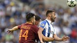 Roma's Kostas Manolas vies with Adrián López of Porto last Wednesday