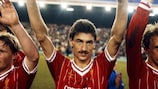 Ian Rush a jogar pelo Liverpool em 1984