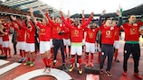 Standard celebrate winning the Belgian Cup