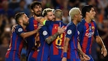 Lionel Messi celebra su tercer gol