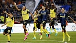 Inter celebrate their win against Juventus