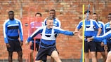 Leicester City in training on Monday