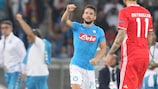 Napoli's Dries Mertens after scoring against Benfica