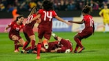 Portugal festeja o golo decisivo contra a Roménia no "play-off"
