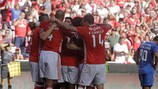 A festa da vitória do Benfica sobre o Feirense