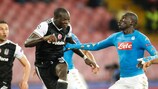 Vincent Aboubakar heads in his second goal against Napoli