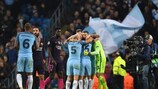 El Manchester City celebra su victoria contra el Barcelona la pasada temporada