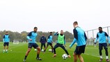 Les joueurs de Tottenham à l'entraînement avant de retrouver Leverkusen