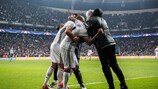Los jugadores del Beşiktaş celebran el empate