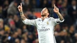Sergio Ramos celebrates his late equaliser for Real Madrid