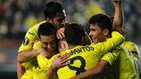 Los jugadores del Villarreal celebran uno de los goles de la fase de grupos