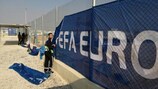Equipamento do UEFA EURO 2016 sendo utilizado em campo de refugiados na Jordânia