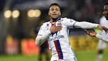 Corentin Tolisso celebra su gol con el Lyon el domingo