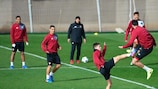 Sevillas Spieler beim Training