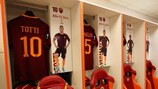 Roma's dressing room ahead of the game