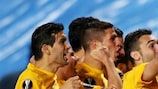 APOEL players celebrate reaching the round of 16