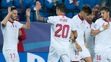 Pablo Sarabia inauguró el marcador para el Sevilla en el partido de ida