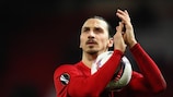 Zlatan Ibrahimović comemora um triunfo pelo Manchester United