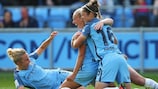 Scotland's Jane Ross (right) with Manchester City colleagues Isobel Christiansen (left) and Toni Duggan