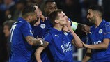 Marc Albrighton celebrates his Leicester goal