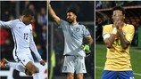 Kylian Mbappé, Gianluigi Buffon, Neymar y Shinji Okazaki