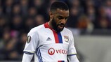 Lyon's Alexandre Lacazette is a booking away from suspension