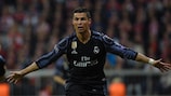 Cristiano Ronaldo celebrates scoring for Real Madrid at Bayern