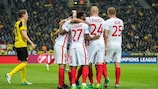 "Монако" празднует второй гол в ворота "Боруссии"