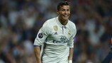 Cristiano Ronaldo comemora o seu 100º golo na UEFA Champions League