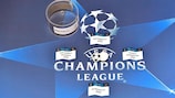 Draw slips are set up backstage ahead of the UEFA Champions League semi-final draw