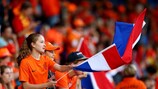 Os adeptos holandeses no jogo com a Bélgica