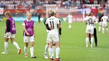 As jogadoras alemãs reagem à derrota em Roterdão