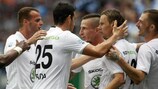 Mladá Boleslav feiert ein Tor gegen die Shamrock Rovers